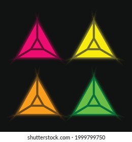 Amethyst four color glowing neon vector icon