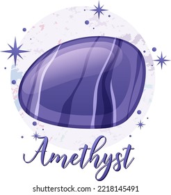 Amethyst gemstone with text illustration
