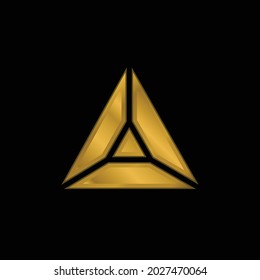 Amethyst gold plated metalic icon or logo vector