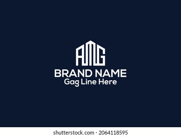 AMG letter logo design and vector template