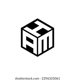AMH letter logo design in illustration. Vector logo, calligraphy designs for logo, Poster, Invitation, etc.