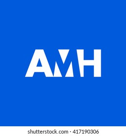 AMH Logo. Vector Graphic Branding Letter Element. White Background