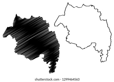 Amhara Region (Federal Democratic Republic of Ethiopia, Horn of Africa, Regions and chartered cities of Ethiopia) map vector illustration, scribble sketch Amhara State map