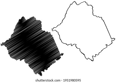 Amherst County, Commonwealth of Virginia (U.S. county, United States of America) map vector illustration, scribble sketch Amherst map