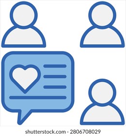 Amiability Single Icon Blue White