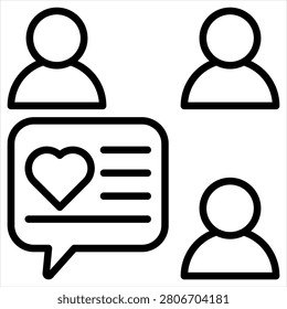 Amiability Single Icon Outline Black