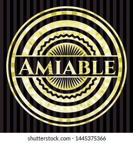 Amiable golden emblem. Vector Illustration. Detailed.