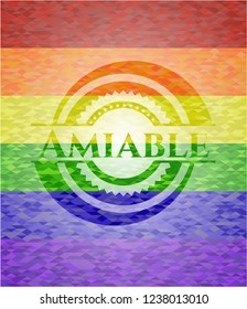 Amiable lgbt colors emblem 