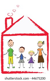 Amicable family and the house