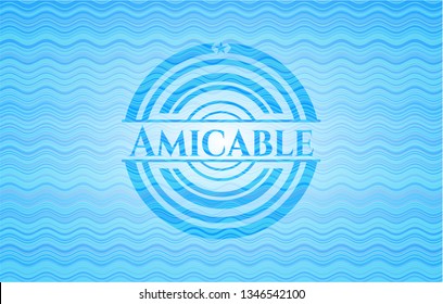 Amicable water wave badge.