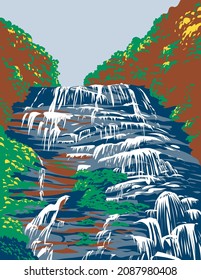 Amicalola Falls State Park between Ellijay and Dahlonega in Dawsonville Georgia USA Poster Art
