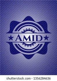 Amid badge with jean texture