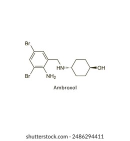 Amidefrine flat skeletal molecular structure α1 agonist drug used in nasal congestion treatment. Vector illustration scientific diagram.