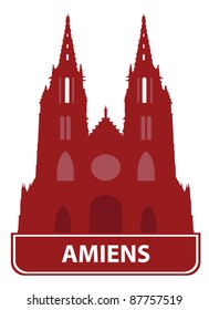 Amiens skyline. Vector illustration