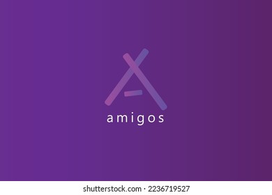 amigos gradient symbol logo design,logo sign,letter mark logo design