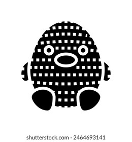 amigurumi kawaii glyph icon vector. amigurumi kawaii sign. isolated symbol illustration