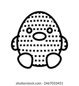 amigurumi kawaii line icon vector. amigurumi kawaii sign. isolated contour symbol black illustration