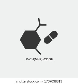 amino acid carbon chain vector icon organic chemistry icon