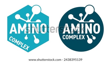 Amino acid complex label - organic compounds monomers that make up proteins and used in food industry, condiment, bodybuilding supplement, animal feed