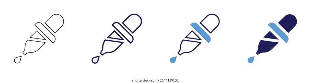 Amino acid icon in 4 different styles. Thin Line, Line, Bold Line, Duotone. Duotone style. Editable stroke.