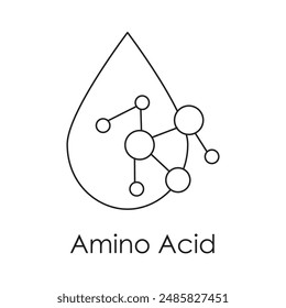 Aminosäure Icon: Essenzielle Bausteine für Gesundheit und Fitness mit editierbarem Schlaganfall.