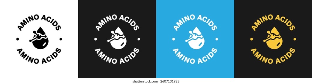 Amino Acids vector sign for product information labeling.
