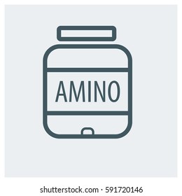 amino protein supplement vector illustration. Flat style for gra