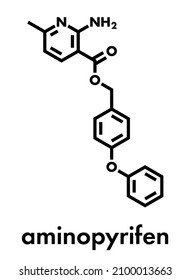 Aminopyrifen fungicide molecule. Skeletal formula.