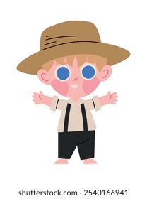 amish menino bonito personagem isolado