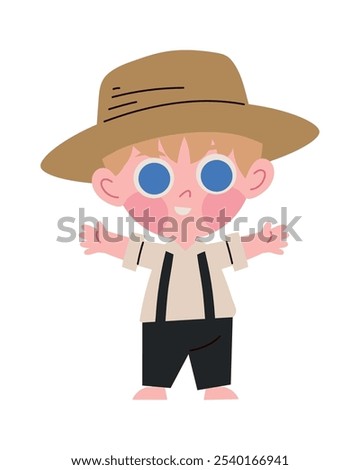 amish boy cute character isolated