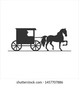 Amish Buggy Silhouette Logo Template