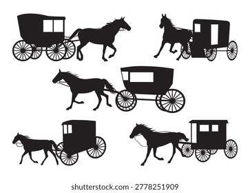 Amish Buggy Vector For Print, Amish Buggy Clipart, Amish Buggy vector Illustration