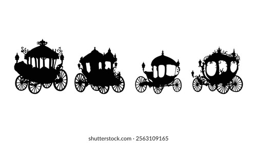 Amish Horse and Carriage Illustration on a Black and White Background