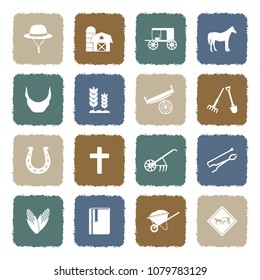 Amish Icons. Grunge Color Flat Design. Vector Illustration. 