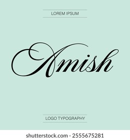 Amish logo. Vector typography. modern and elegant