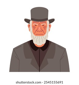 amish velho retrato design isolado