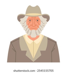 amish old man portrait isolated design