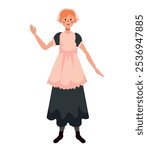 amish woman character cartoon isolated design