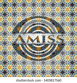 Amiss arabic emblem background. Arabesque decoration.