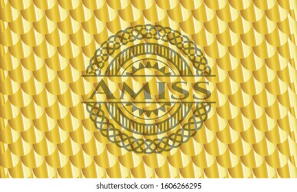 Amiss golden emblem. Scales pattern. Vector Illustration. Detailed.