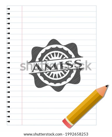 Amiss pencil emblem. Vector Illustration. Detailed. 
