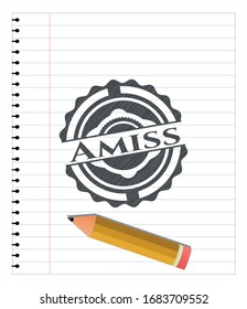 Amiss with pencil strokes. Vector Illustration. Detailed.