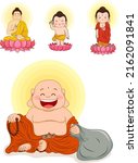 Amitabha buddha illustration icon lotus decor