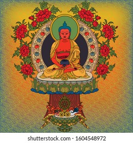 Amitabha Buddha, one of the five Tathagatas