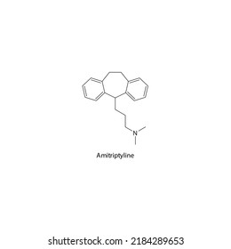 Amitriptyline Molecule Flat Skeletal Structure Tca Stock Vector ...