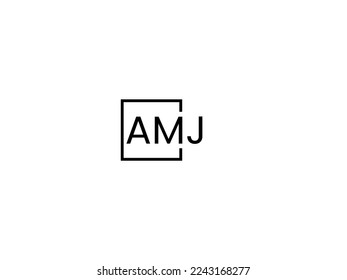 AMJ letter creative modern elegant swoosh logo design