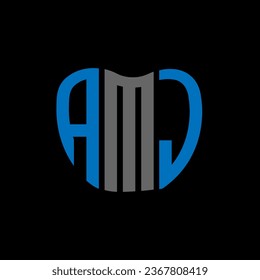 AMJ letter logo creative design. AMJ unique design.
