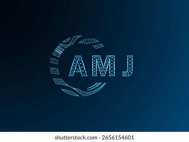 Projeto de vetor de logotipo de letra poli baixa AMJ. Projeto do logotipo do poli inferior AMJ. AMJ único baixo design de logotipo poli.
