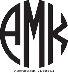 AMK Circle logo design, icon, symbol, vector file 