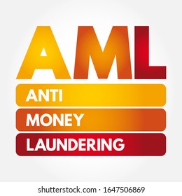 AML - Anti Money Laundering acronym, business concept background